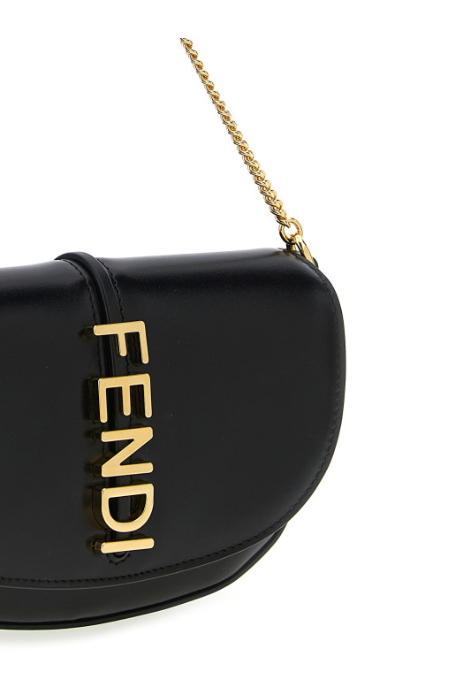 'Fendigraphy' Wallet on Chain Black 'Fendigraphy' Wallet on Chain Black