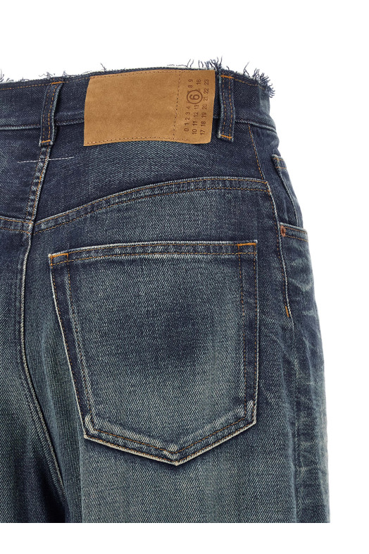 Джинси з необробленими краями, сині MM6 MAISON MARGIELA S52LA0266M30017962