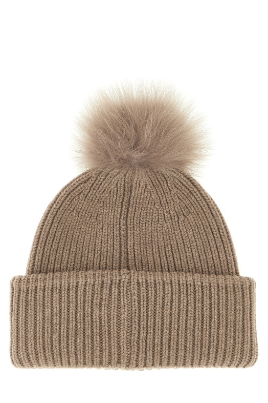 Шапка с помпоном, бежевая FENDI FXQ848AYKOF0QD3
