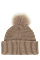 Шапка с помпоном, бежевая FENDI FXQ848AYKOF0QD3
