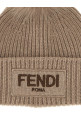 Шапка с помпоном, бежевая FENDI FXQ848AYKOF0QD3