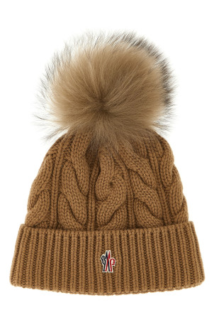 Капелюх з помпоном, плетений, коричневий MONCLER GRENOBLE K20983B00011A0069234 Капелюх з помпоном, плетений, коричневий MONCLER GRENOBLE K20983B00011A0069234