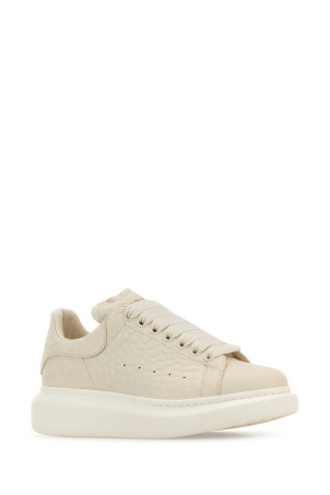 Ivory leather sneakers with ivory leather heel ALEXANDER MCQUEEN (808173WHAEG)