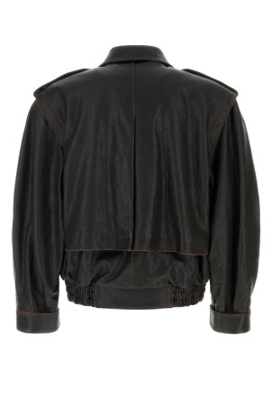 Dark brown leather jacket SAINT LAURENT (845464YCNX2)