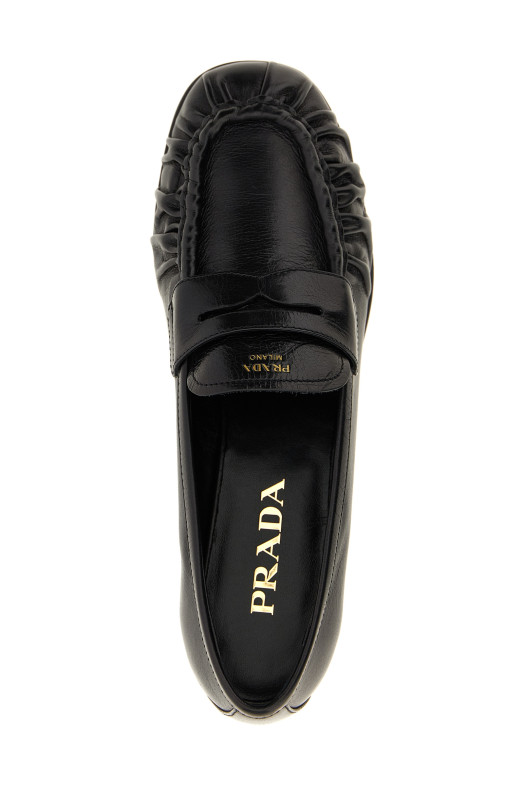 Мокасины с загнутыми носками Черные PRADA 1D175OF020007F0002