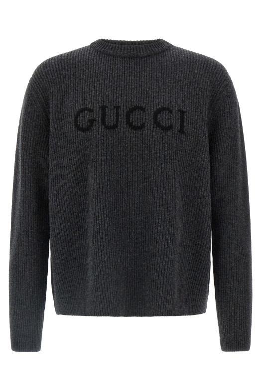 Свитер Gucci с интарсией Серый 833499XKEYJ1043 Свитер Gucci с интарсией Серый 833499XKEYJ1043