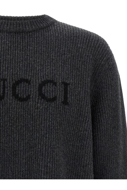 Свитер Gucci с интарсией Серый 833499XKEYJ1043 Свитер Gucci с интарсией Серый 833499XKEYJ1043