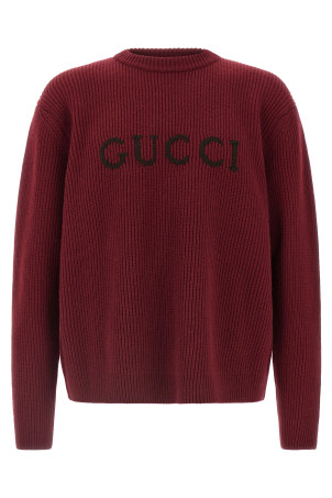 Свитер Gucci с интарсией, бордовый 833499XKEYJ6005 Свитер Gucci с интарсией, бордовый 833499XKEYJ6005