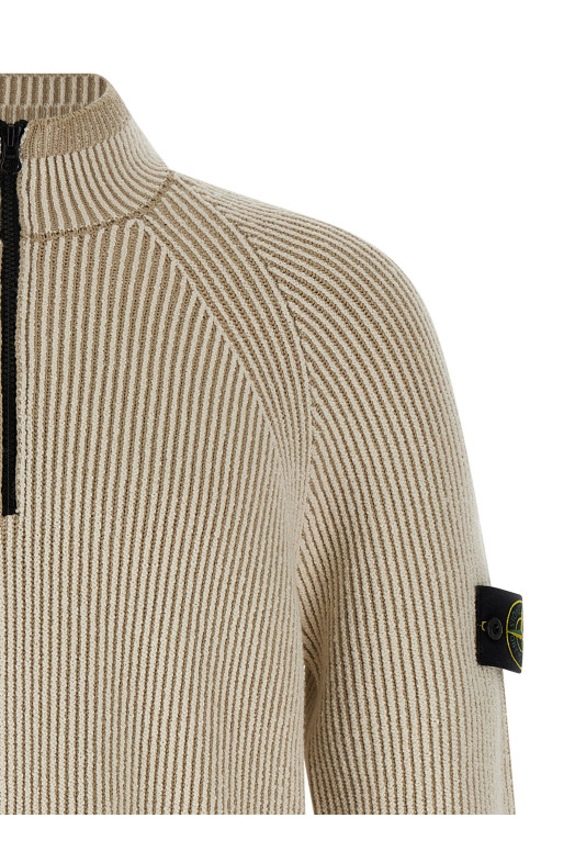 Ребристий кардиган Бежевий STONE ISLAND K2S155100024S00L7V0093