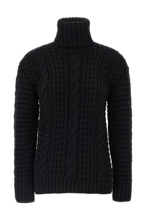 Свитер с высоким воротом из трикотажа Moncler x Edward Enninful, черный MONCLER GENIUS K24039F00002M6727999 Свитер с высоким воротом из трикотажа Moncler x Edward Enninful, черный MONCLER GENIUS K24039F00002M6727999