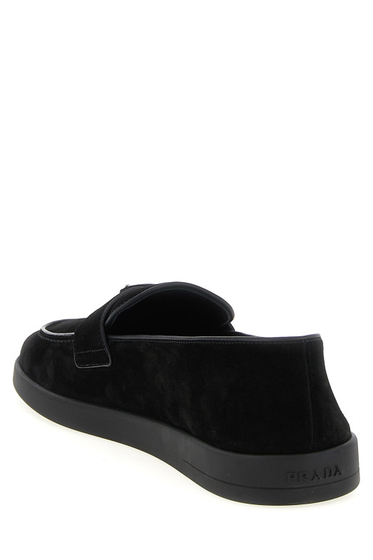 Замшевые мокасины Черный PRADA 2DG124FG001103F0002 Замшевые мокасины Черный PRADA 2DG124FG001103F0002