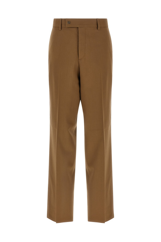 Брюки из габардиновой шерсти Коричневые FENDI FB1089AU60F0QE1