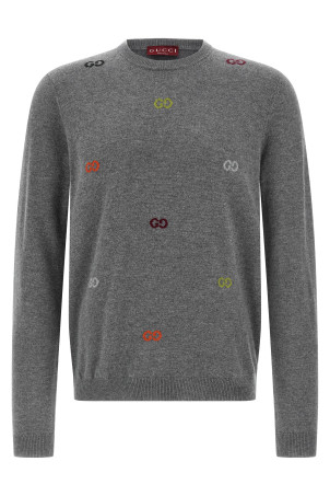 GG свитер с интарсией Серый GUCCI 833668XKEYH1015 GG свитер с интарсией Серый GUCCI 833668XKEYH1015