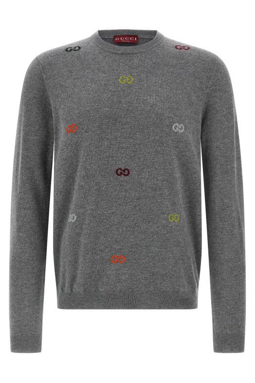 GG свитер с интарсией Серый GUCCI 833668XKEYH1015
