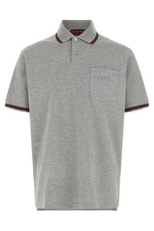 'Nastro Web' polo shirt Gray 'Nastro Web' polo shirt Gray