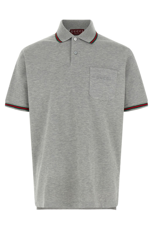 GUCCI 'Nastro Web' поло Gray 795174XJHEE1056