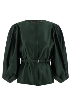 Silk duchesse blazer Green