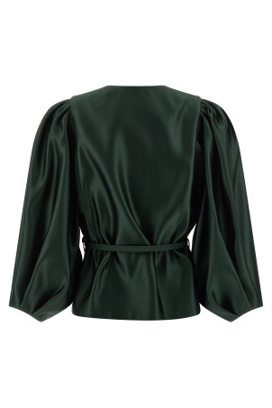 Silk duchesse blazer Green