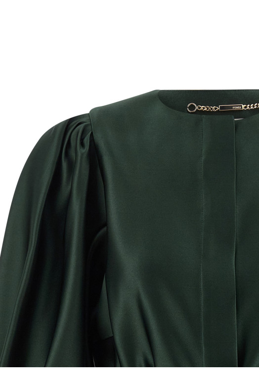 Шелковый блейзер Green FENDI FJ7672A9DGF1T6I