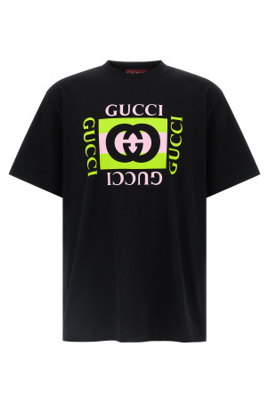 Футболка с принтом «Gucci Incrocio GG» Черная 796395XJHDB1152 Футболка с принтом «Gucci Incrocio GG» Черная 796395XJHDB1152