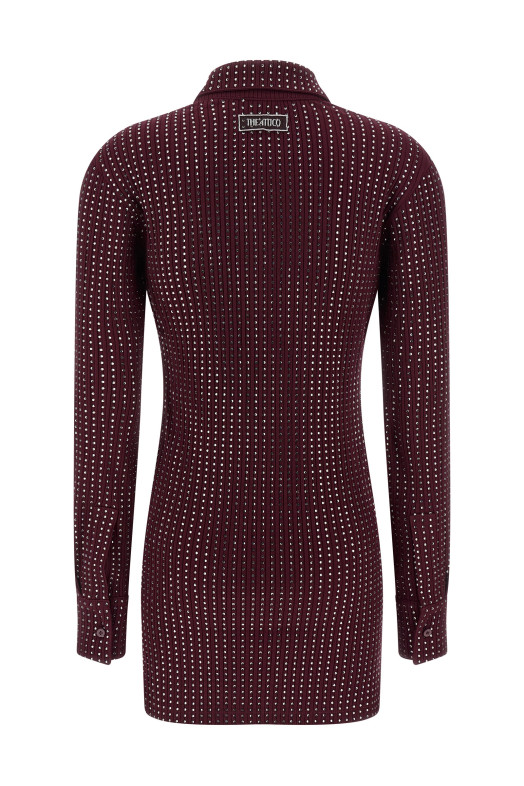 Rhinestone dress Bordeaux