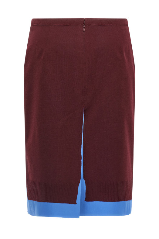 Двошарова спідниця бордо MIU MIU MG2331SOOO17HJF041F