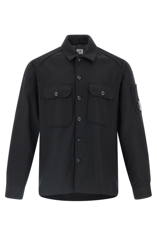 Wool overshirt Black