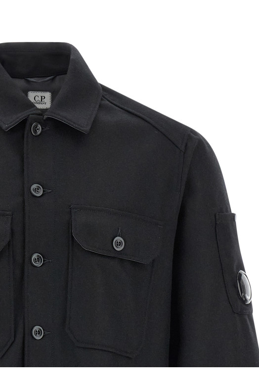 Wool overshirt Black
