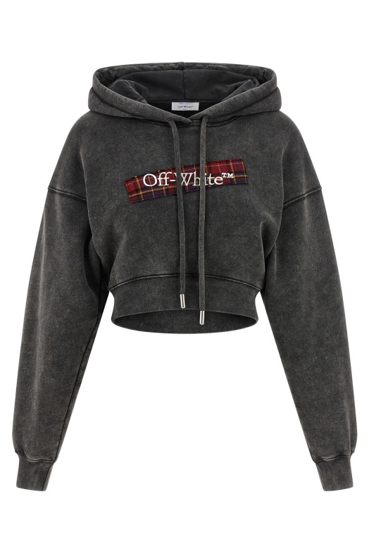 'Check Flan Bookish' hoodie Gray