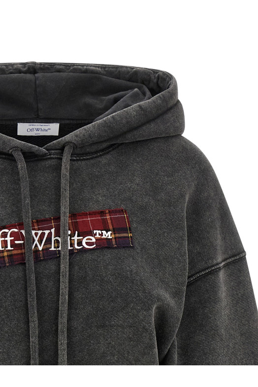 'Check Flan Bookish' hoodie Gray