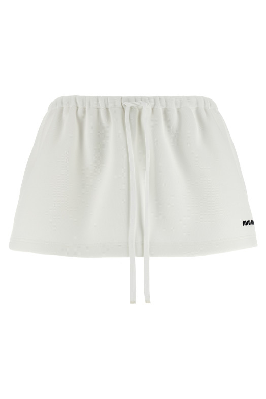 Logo embroidery skirt Black-grey