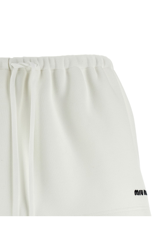 Logo embroidery skirt Black-grey