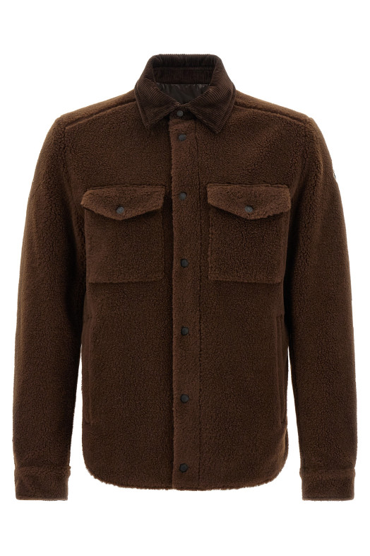 Куртка с эффектом плюшевого мишки, коричневая MONCLER K20912F00025809BY256 Куртка с эффектом плюшевого мишки, коричневая MONCLER K20912F00025809BY256