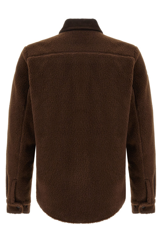 Куртка с эффектом плюшевого мишки, коричневая MONCLER K20912F00025809BY256 Куртка с эффектом плюшевого мишки, коричневая MONCLER K20912F00025809BY256