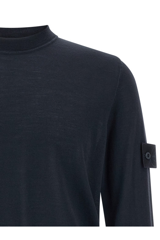 Светр з круглим вирізом, синій STONE ISLAND K2S155100074S00FCV0020 Светр з круглим вирізом, синій STONE ISLAND K2S155100074S00FCV0020
