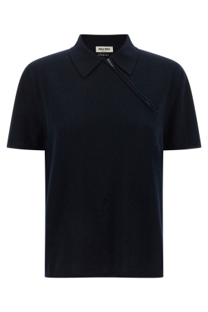 Zip polo shirt Blue Zip polo shirt Blue