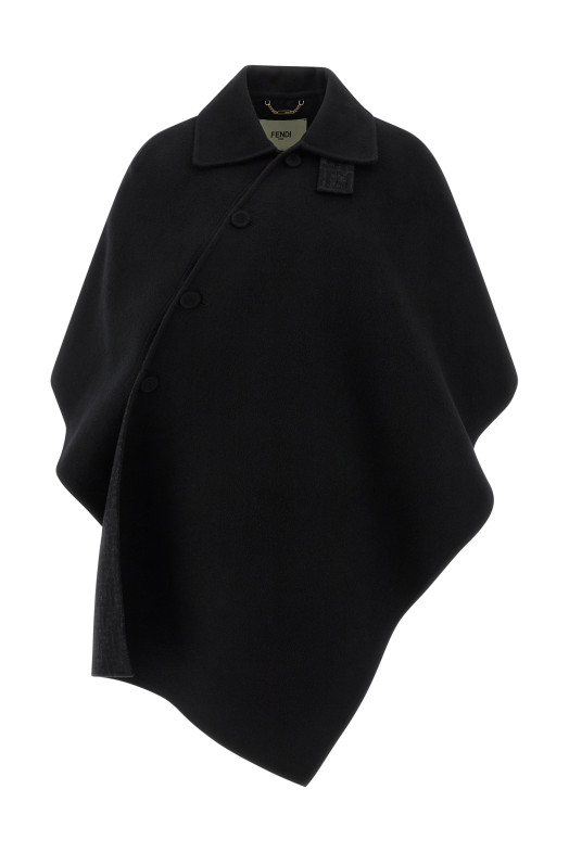 'Double wool' cape Black 'Double wool' cape Black