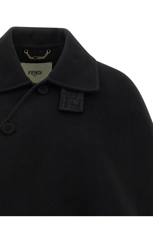 'Double wool' cape Black 'Double wool' cape Black
