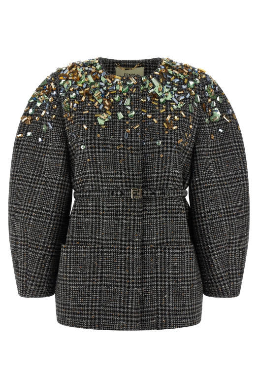 Твідовий піджак Сірий FENDI FJ7647AYNCF1T6F