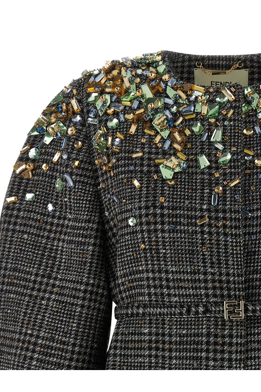 Твідовий піджак Сірий FENDI FJ7647AYNCF1T6F