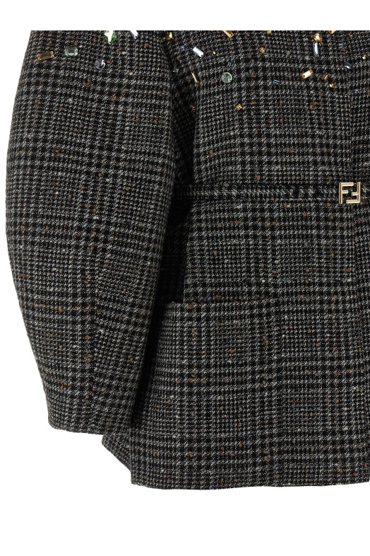 Твідовий піджак Сірий FENDI FJ7647AYNCF1T6F