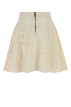 Спідниця з трикотажу кольору слонової кістки BALMAIN (FF0LB923KJ03)