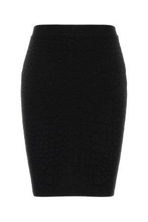 Black stretch viscose blend skirt BALMAIN (FF0LC290KJ14)