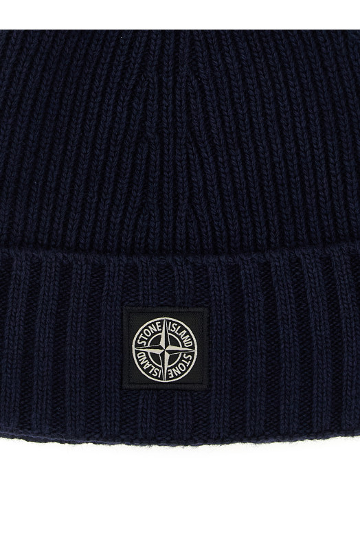 Шапка с логотипом, синяя STONE ISLAND JUNIOR K2S16N100003S00M3V0020 Шапка с логотипом, синяя STONE ISLAND JUNIOR K2S16N100003S00M3V0020