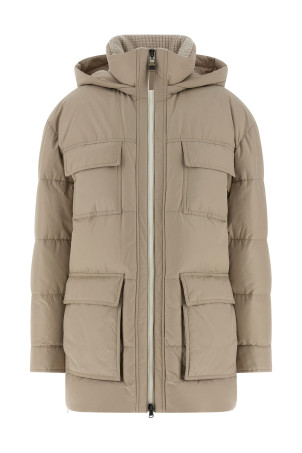 Knitted neck down jacket Beige Knitted neck down jacket Beige