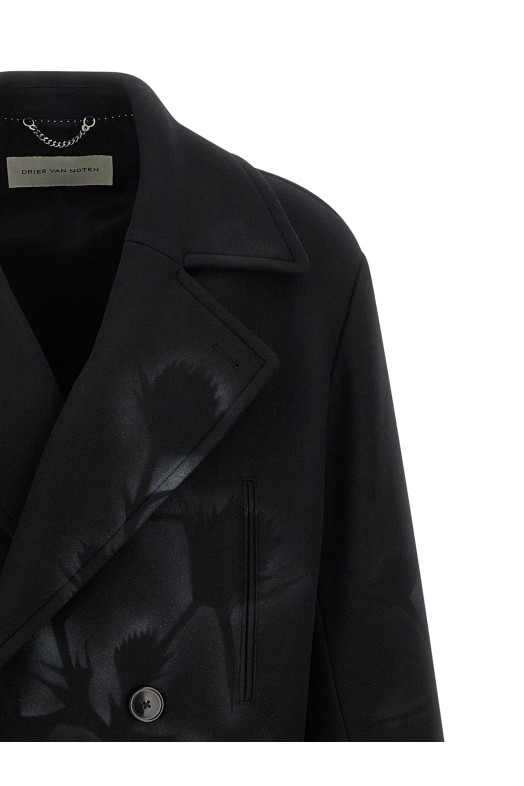 Двубортное пальто Черный DRIES VAN NOTEN 2520202622216900 Двубортное пальто Черный DRIES VAN NOTEN 2520202622216900
