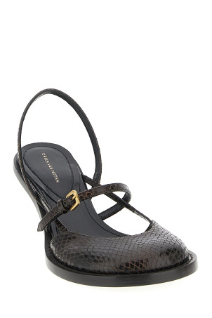Шкіряні туфлі з відкритою п'ятою Коричневі DRIES VAN NOTEN 252011738350704 Шкіряні туфлі з відкритою п'ятою Коричневі DRIES VAN NOTEN 252011738350704