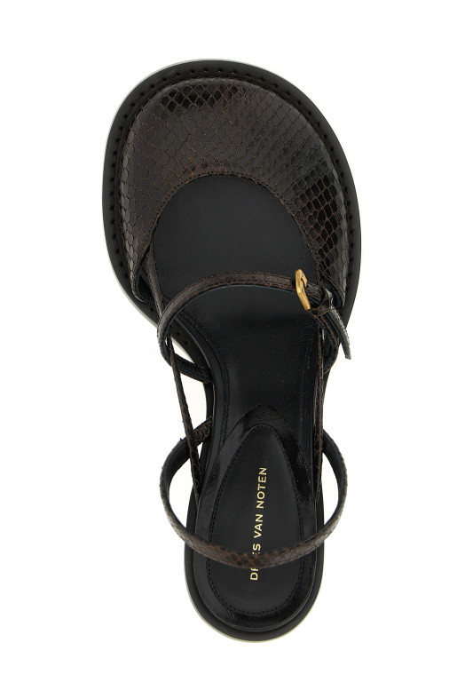 Кожаные туфли с открытым задником, коричневые DRIES VAN NOTEN 252011738350704 Кожаные туфли с открытым задником, коричневые DRIES VAN NOTEN 252011738350704