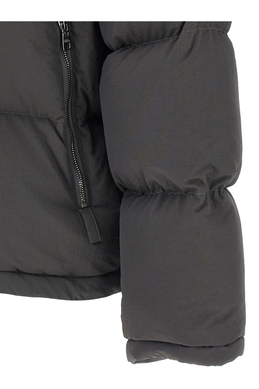 Logo patch down jacket Gray