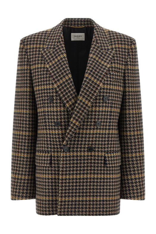 Double-breasted houndstooth blazer Multicolor Double-breasted houndstooth blazer Multicolor